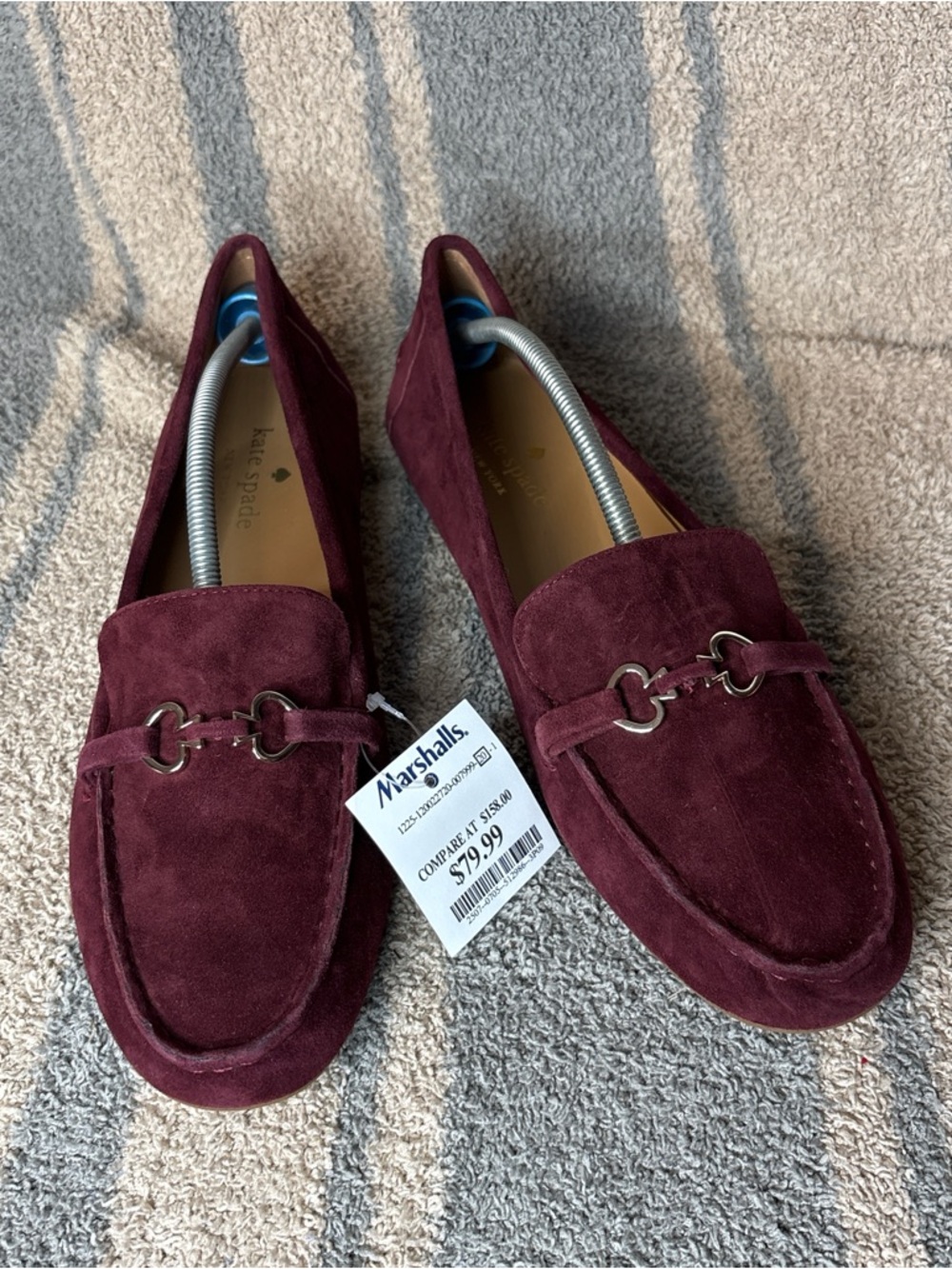 kate spade New York women’s  Bernice Burgundy Suede Driving Moccasin Loafers 10